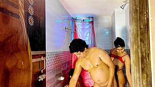 uttaran20 drips wet as her bff rips clothes for rough intense orgasm fucking in ffm threesome