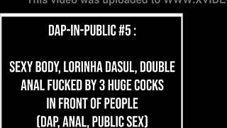 Perfect Lorinha DaSul's beach DAP gape makes public crowd go wild