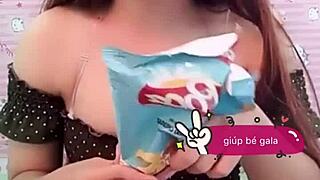 vietnamese girl's red panties peek from under her skirt upskirt