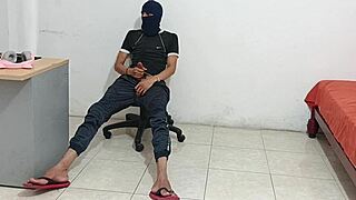 stepsis shakes huge ass in uniform till i stroke my cock watching her submissive tease