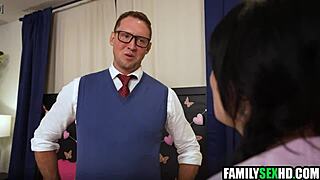 step sister deepthroats cock through gloryhole wall then gets fucked hard kitty cam