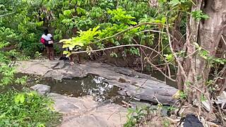 friends take chubby big ass tits girlfriend into forest for outdoor homemade banging screams