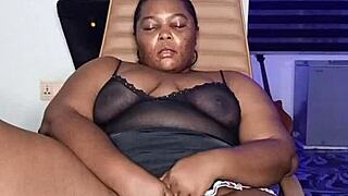 Lonely Ebony BBW Housewife Mara Exotic Squirts Hard in Solo Toy Session Full Vid