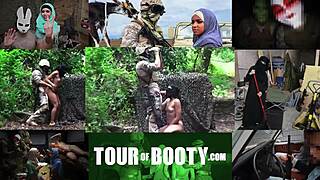 us soldier bends sexy arab cleaning lady over for big ass pounding military style