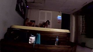 GAUCHO PUSSYHUNTER POUNDS LADY MILF JOY CARDOZO'S TITS AND PUSSY IN STEAMY SAUNA.