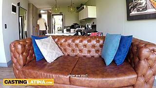 petite red latina melissa mocosa goes full hoe on casting couch 😈 deepthroat action