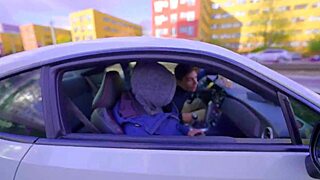 blonde flashes pussy and fingers ass in wild taxi masturbation dare