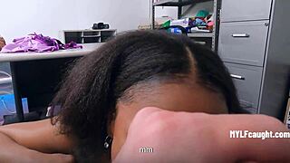 MALL COP CATCHES PETITE BLACK MASSEUSE OLIVIA JAY WITH STICKY FINGERS - MIKE MANCINI MYLFCAUGHT