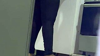 Hidden cam spies housekeeper's fat BBW ass.