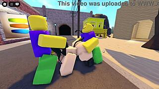 Emma's Shocking Street Gangbang by Three on Roblox Whorblox