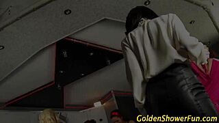 i get golden showered by les in stockings