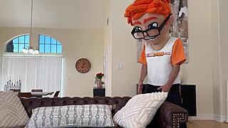 busty cami rides big cock doggystyle in wild garden