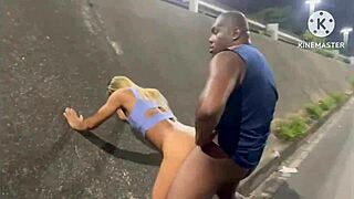 Wife cheats husband street fuck after car gas fails