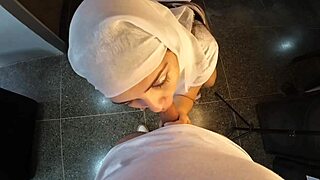 hijab hookup bends arab babe for hard ass creampie fuck