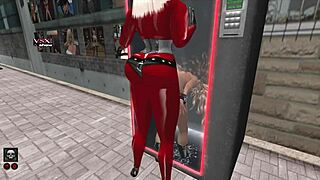 shemale straps girl into slut vendor machine for use in second life