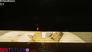 Curvy neighbor girl flashes huge tits and fingers to orgasm