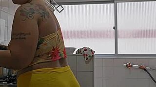 damn this married slut crams tiny shorts deep in her ass flashing everywhere