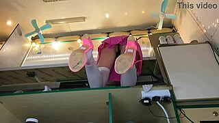 omg super cute stepdaughter's upskirt pussy spied at work on hidden cam