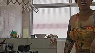 damn this married slut crams tiny shorts deep in her ass flashing everywhere