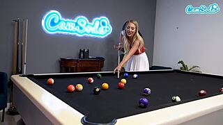 amateur college lesbians ravage each other on pool table pre-finals
