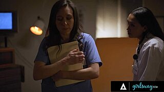 doctor vicki chase rims and scissoring nurse sinn sage to silence her in hospital