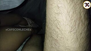 😏 peruvian wife takes my cock in her hairy pussy without waking up till i cum on ass