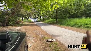 A cuck watches his old girlfriend get picked up and fucked hard in the car by a stranger while he waits helplessly outside
