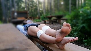 amateur homemade foot fetish jerk off outdoors on toes