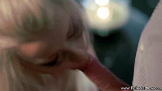 slippery wet milf gives erotic handjob and blowjob to throbbing cock