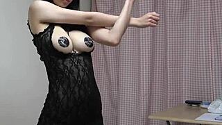 Busty Japanese Bikini Cam Girl Flashes Hidden Nipples