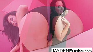 jayden jaymes strokes big tits pussy in bathtub solo play