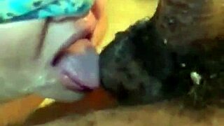 blindfolded bbw gags on huge bbc in sloppy deepthroat facefuck 😈💦