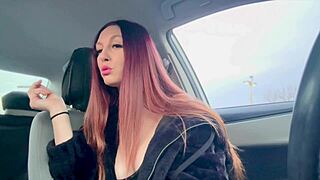 fuck yes! big tits long hair artemisia love smokes while showing milf boobs in car!