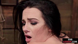 open wide pet take this deepthroat while i whip your bound petite body