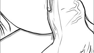 Speed Drawing Reveals Hot FFM Threesome with Ass Licking and Pussy Play