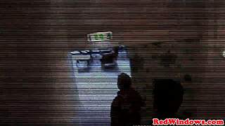 Why does this blond Amsterdam hooker take a tourist's cumshot so eagerly?