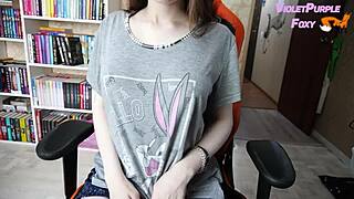 Petite blonde pinches nipples fingers pussy shakes in double masturbation orgasm