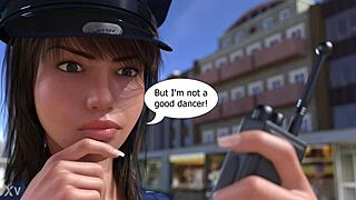 emma struts sexy ass in public police game