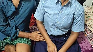 desi college girl rides boyfriend's cock in hardcore dorm creampie session