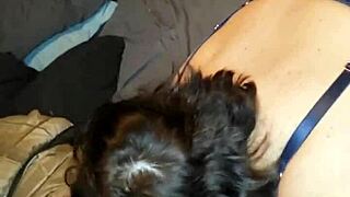 Watch This Glowing Milf Suck Monster Cock Nipples Hard Through Thong Panties!