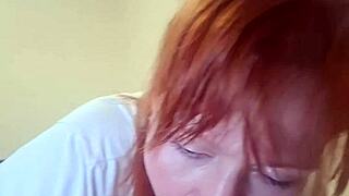 as pretty brazilian redhead i love swallowing whole cock down my throat