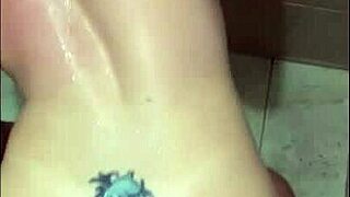 couple fucks raw on bathroom floor doggystyle condom deep in wet red pussy
