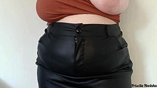 young miniskirt girl teases pussy with vibrator inside during shopping trip
