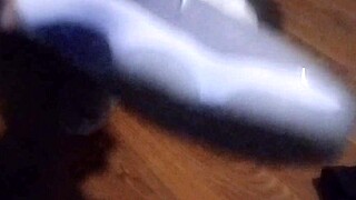 size 13 sneaker fetish homemade foot play with black babe