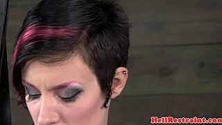 yo check this bigtitted sub bound and asstoyed rough by maledom with trimmed pussy drip