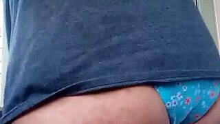 Wife's Tight Panties Strain Over Bulging Hard Cock