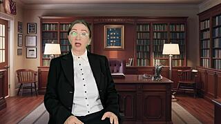 hypnotic control turns into bully's weapon against busty mature milf principal in homemade roleplay masturbation trick