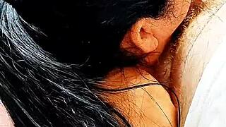 adoptive sis gives blowjob to help bro relax with facial cumshot