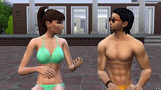 Muscular Ebony Teen Bodybuilder Fucks Poolside with Monster Cock