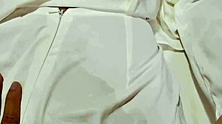 vietnamese beauty flashes wet pussy under traditional dress abroad